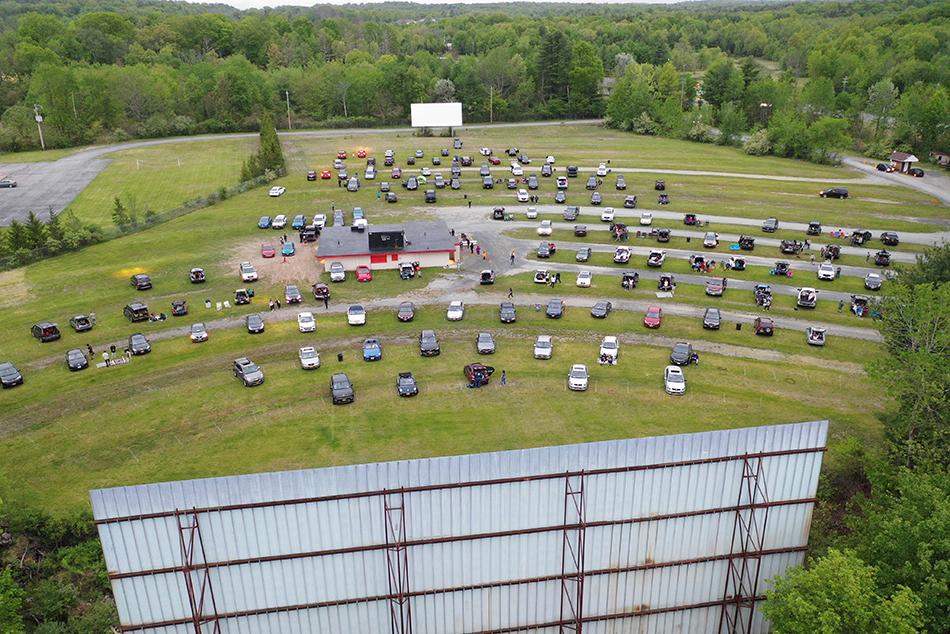 Aerial view of the Fair Oaks Drive In