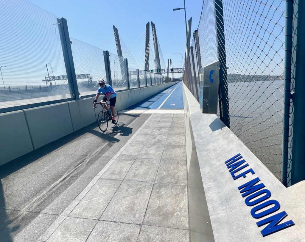 Bridge biker on the Governor Mario M. Cuomo Bridge