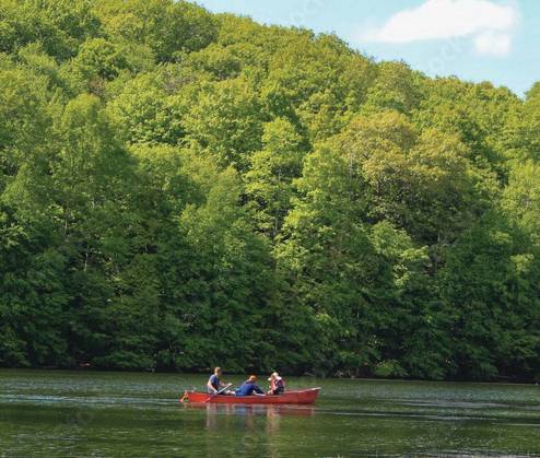 Canoers at Diamond Lake in Montgomery