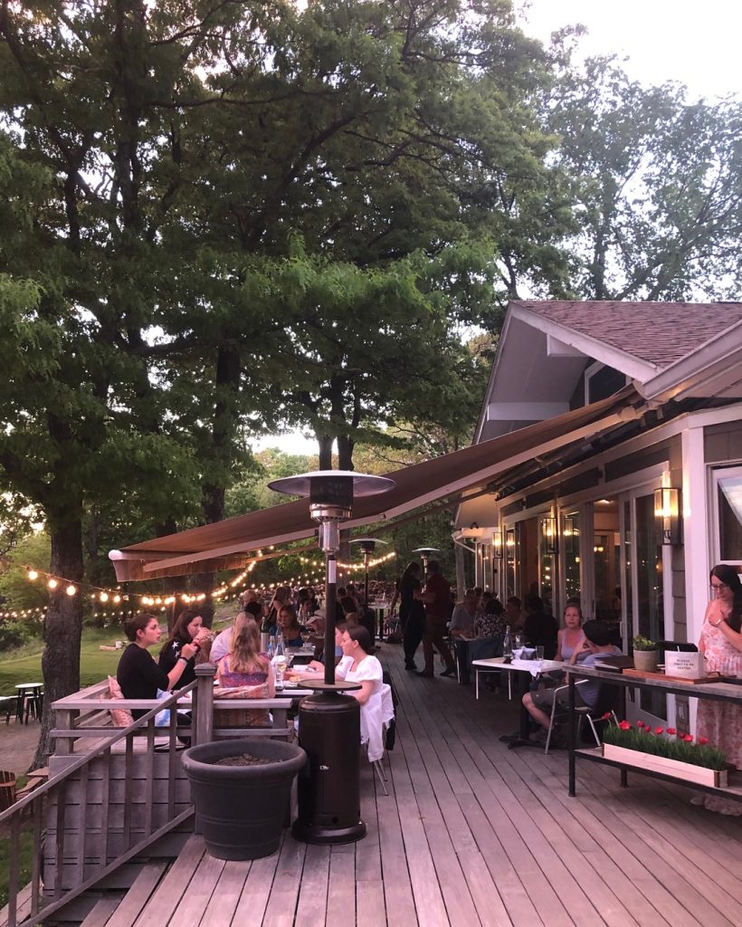 Outdoor seating at the Greens at Copake Country Club, Columbia
