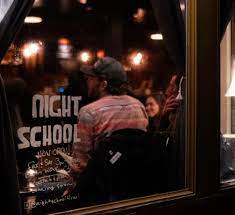 Window looking into Night School, Greene County