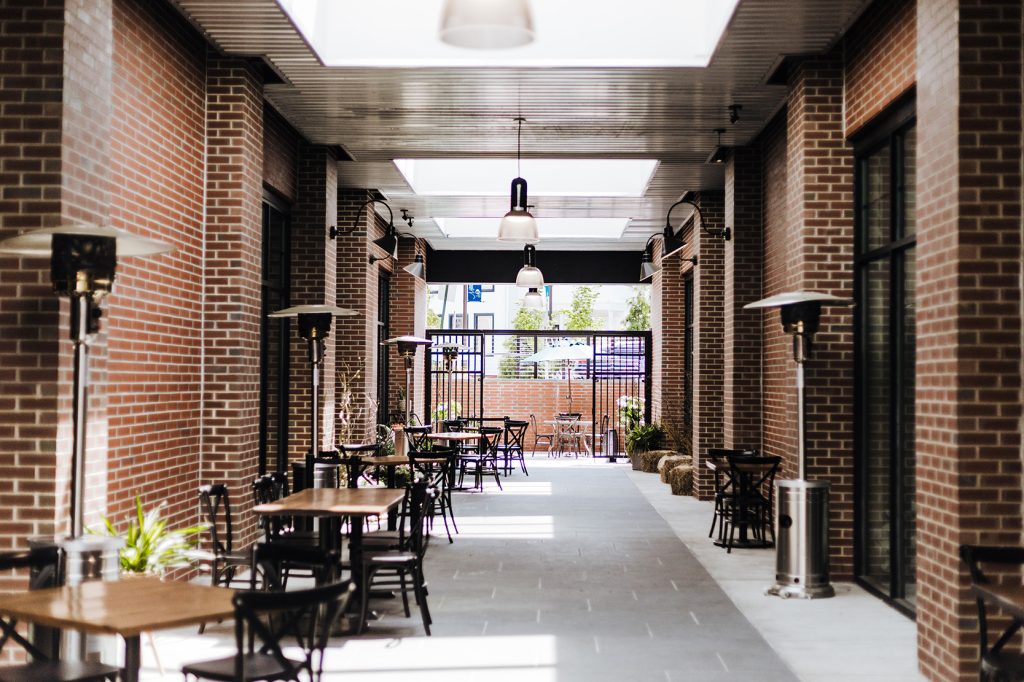 Outdoor seating at Oak and Reed, Middletown, Orange County