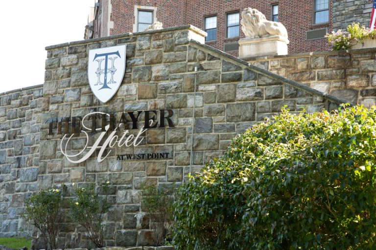 Exterior entrance, Thayer Hotel, Orange County