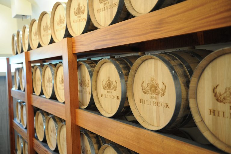 Wall of barrels, Hillrock Estate Distillery, Columbia County