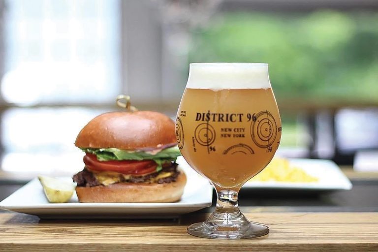 Burger and beer at District 96, Rockland County