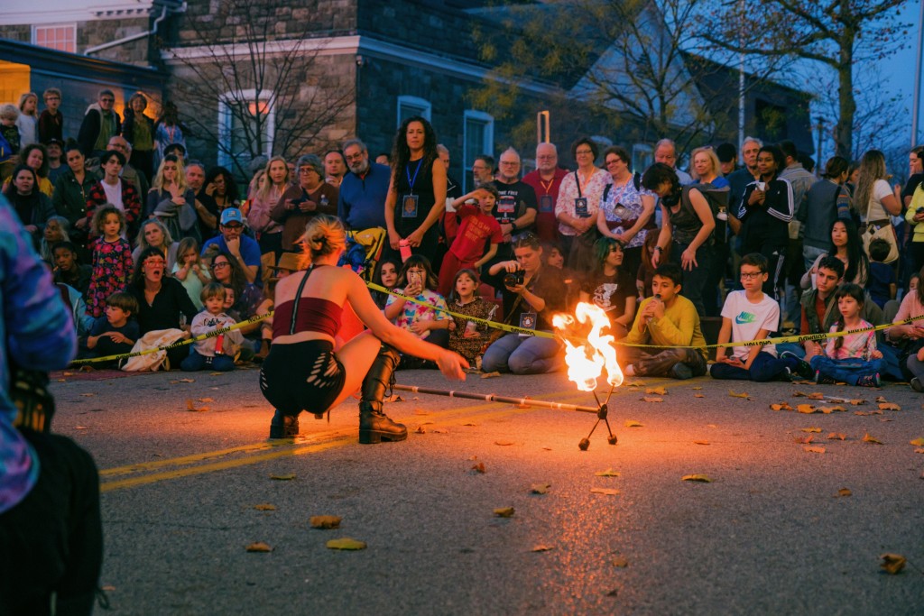 Performer at the Beacon Bonfire. Photo by Daniel Rowan.
