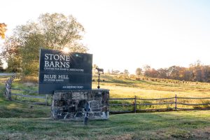 The sign at the entrance of Stone Barns.