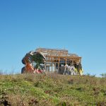 Sculpture in a pastoral landscape.