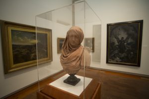 A statue on display at the Frances Lehman Loeb Art Center at Vassar College in Poughkeepsie