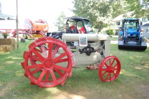 An antique tractor on display at the Dutchess County Fair in Rhinebeck.