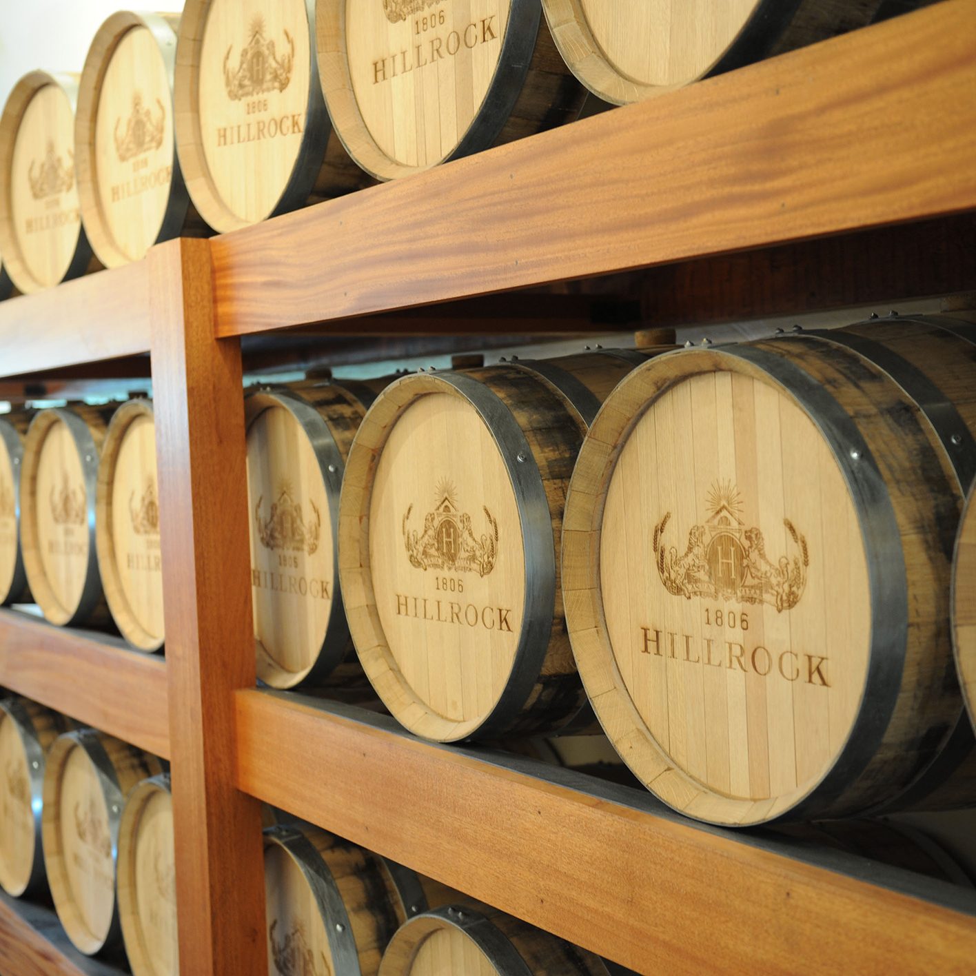 Wall of barrels, Hillrock Estate Distillery, Columbia County