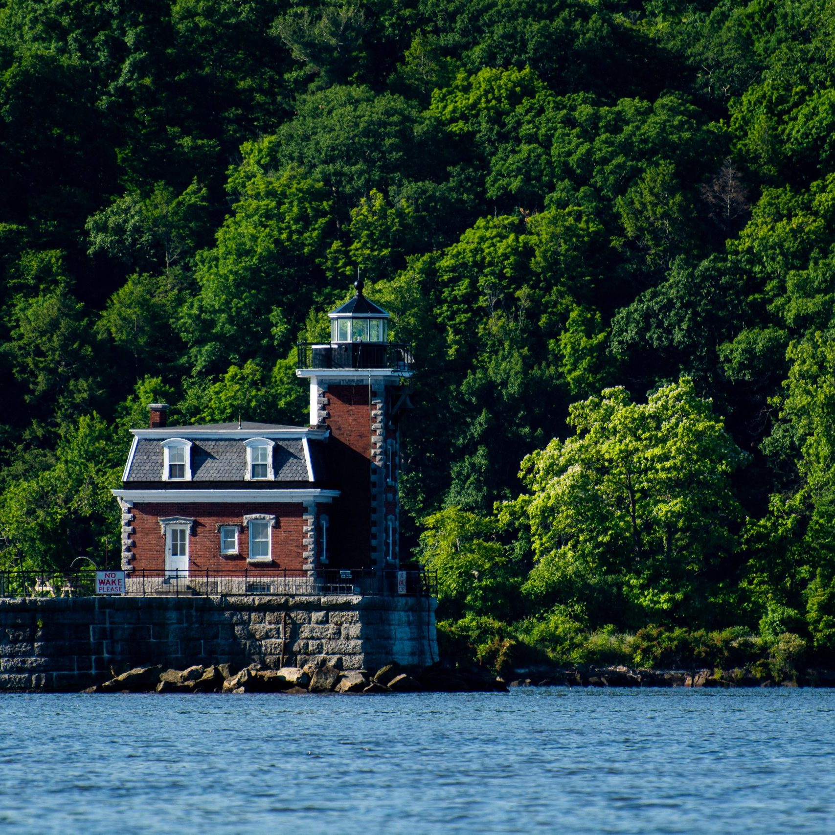 View of the Hudson Athens Lighthouse on the Hudson River