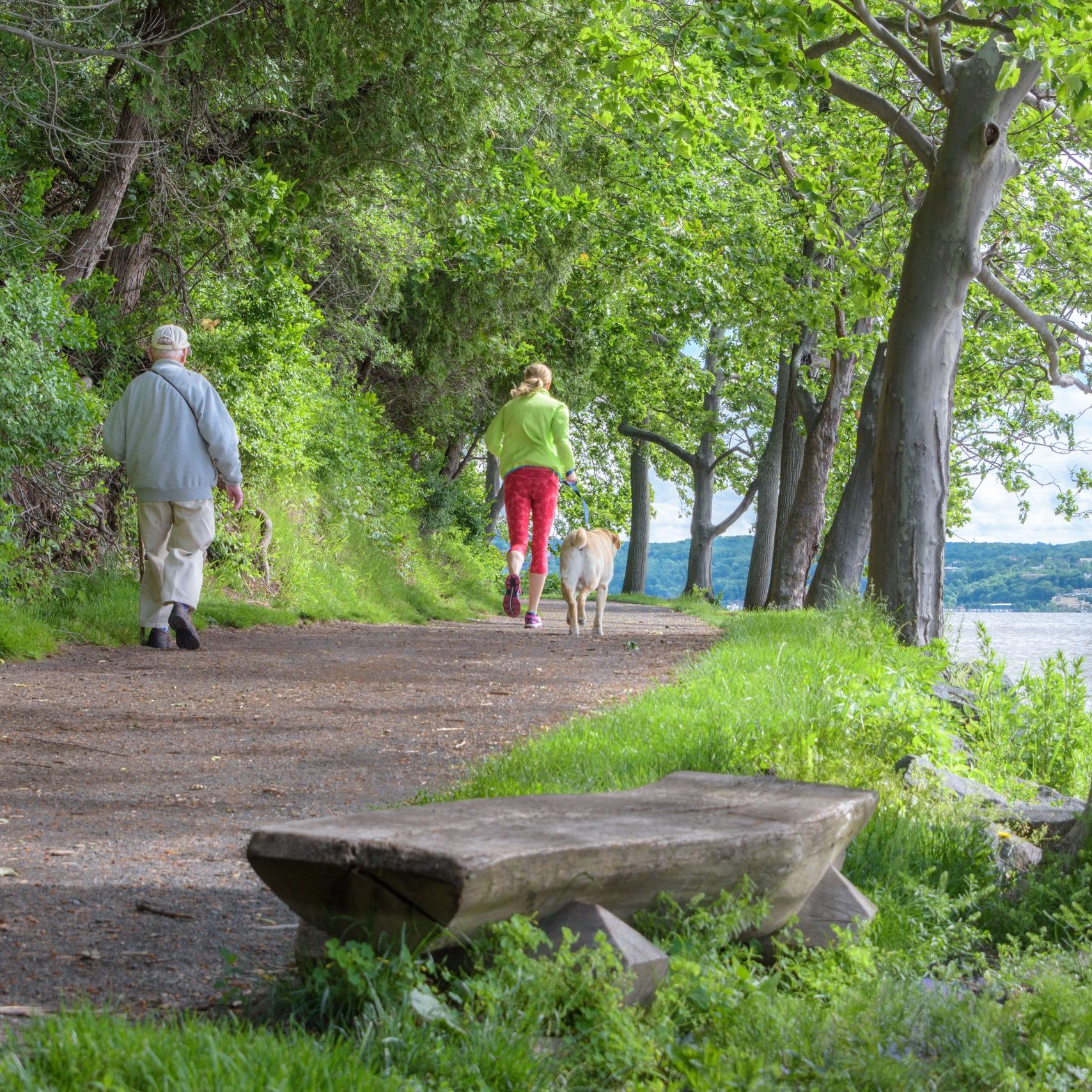 People walking a trail at Hook Mountain State Park