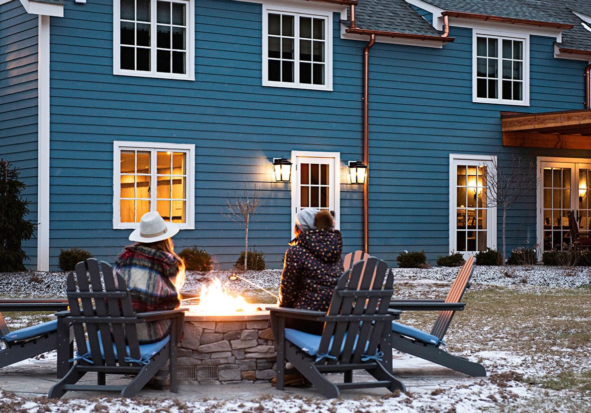 Outdoor fire pit outside Shandaken Inn, Ulster County