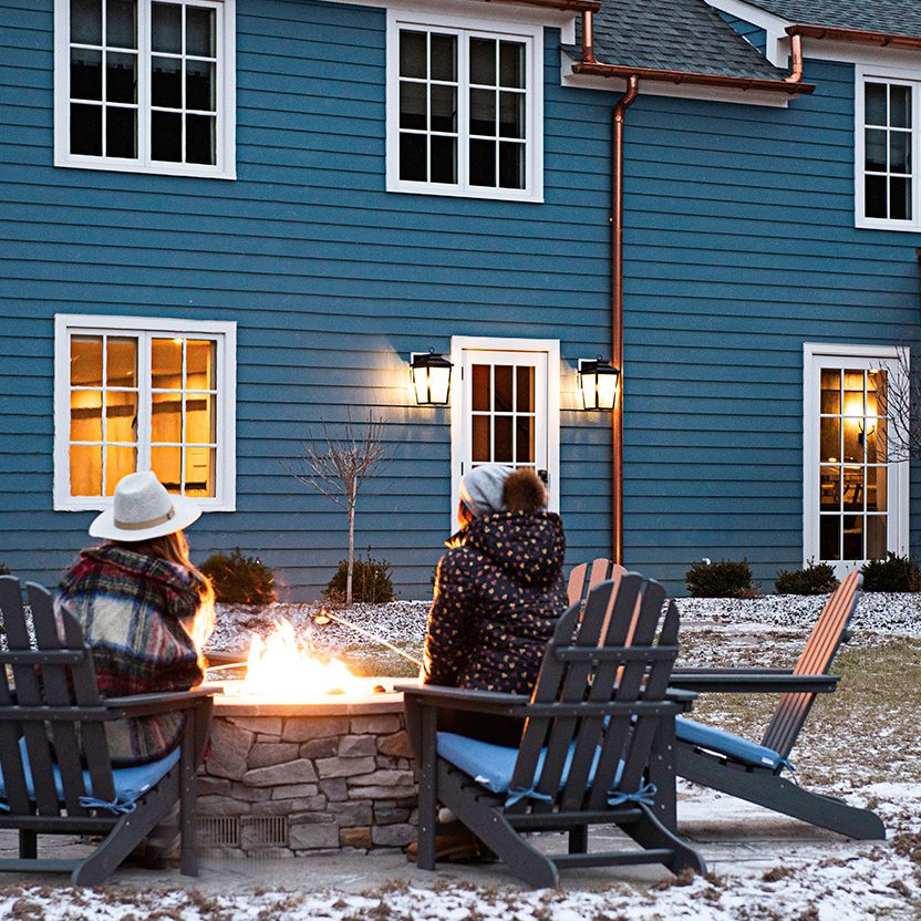 Outdoor fire pit outside Shandaken Inn, Ulster County