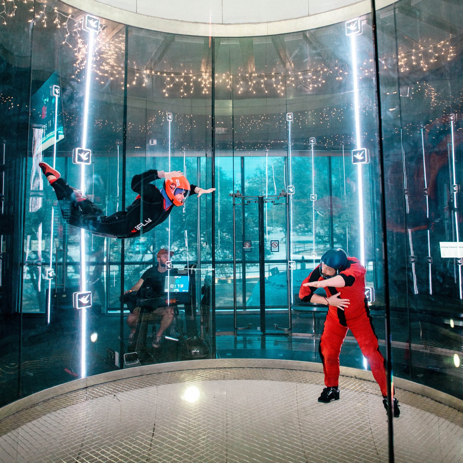 Indoor skydivers at iFLY Westchester