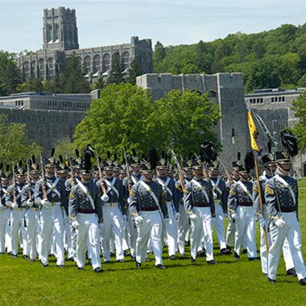 Solider marching outside West Point USMA